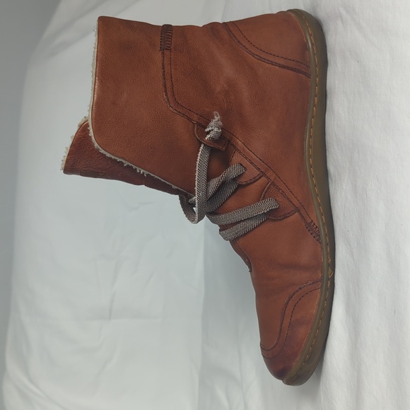 Camper Peu Cami Brown Leather Fleece/Shearling Lined Ankle Boots - Picture 6 of 13
